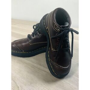 Dr. Martens Vintage Brown Leather Moc Toe Chunky 90s Grunge Boots UK 4/US 6